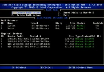 Intel Rapid Storage Technology RAID – BIOS Einstellungen – So geht’s